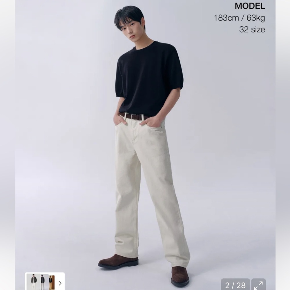 MUSINSA STANDARD Regular Fit Denim Pants - Cream - 31